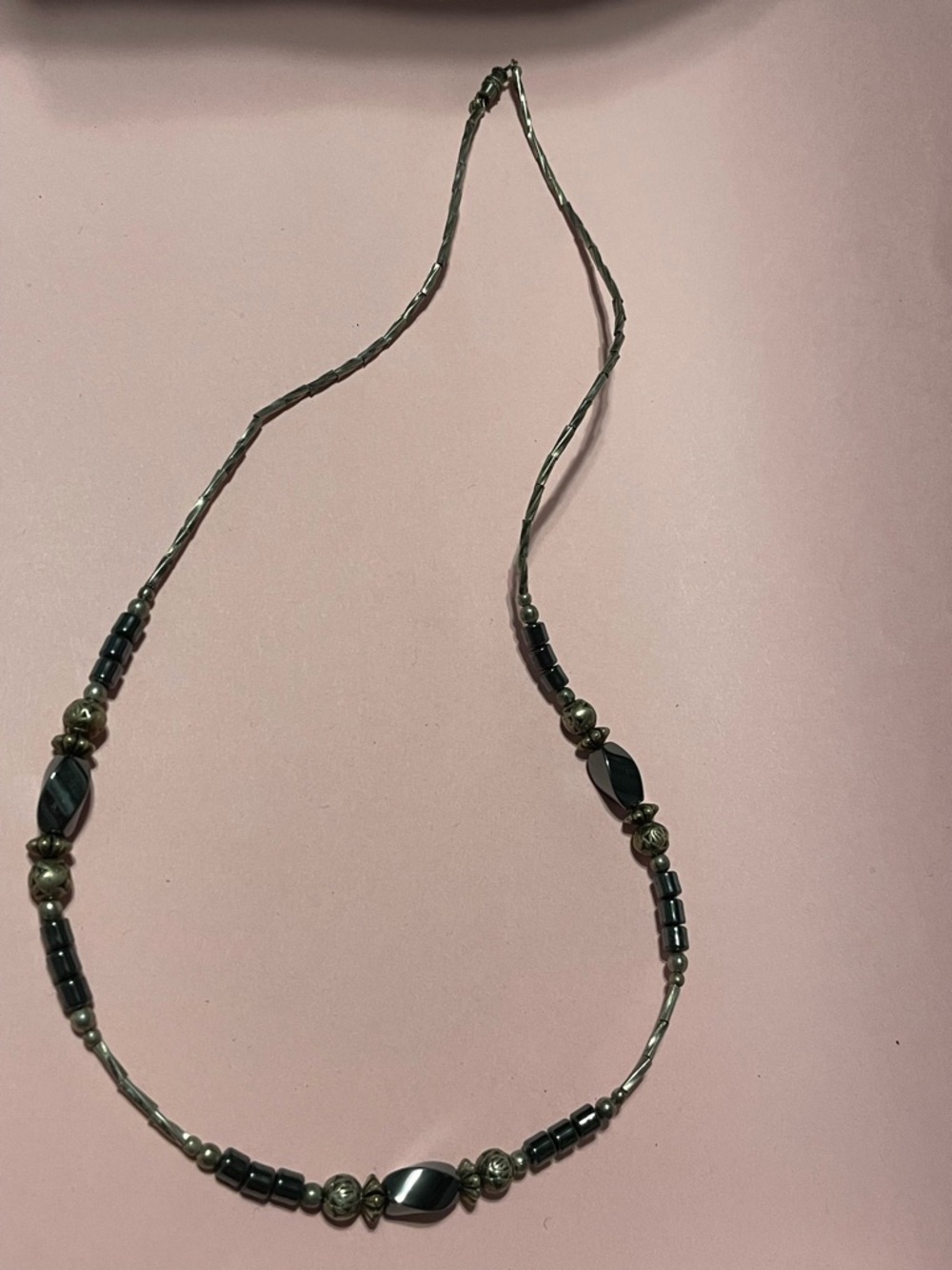 Hematite Bead Necklace #9378